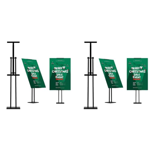 Climberty® Upright Sign Stand Stainless Steel Holder Tilting Display Rack with Adjustable Height Angle Commercial Advertisement Poster Restaurants Menu 2PCS Climberty® Upright Sign Stand Stainless Steel Holder Tilting Display Rack with Adjustable Height Angle Commercial Advertisement Poster Restaurants Menu 2PCS